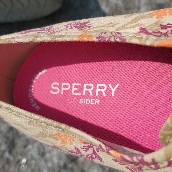 Sperry Classic CVO Sneakers Twig Pattern Tan Purple Orange Sz 9 M - Picture 9 of 13
